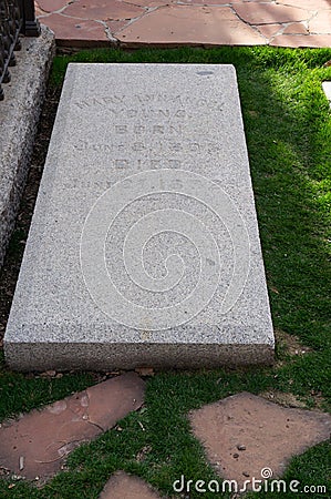 Mary Ann Angel Youngâ€™s grave stone, at Mormon Pioneer Memorial Editorial Stock Photo